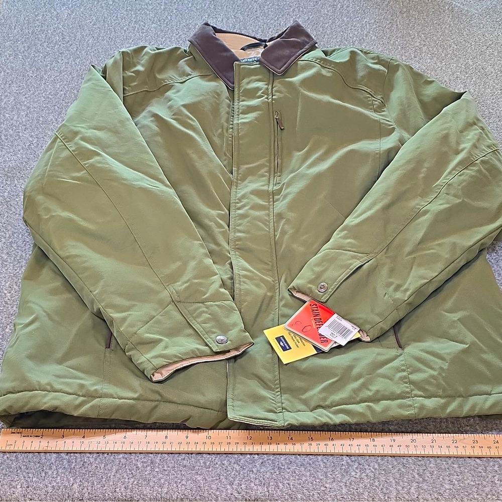 Dockers Stain Defender Men's Green Full Zip Lined Jacket Pockets 2XL Regular